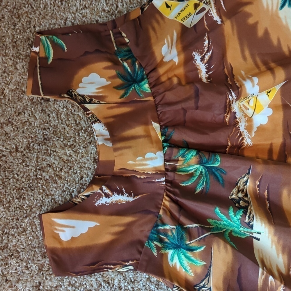 Kailua Sportswear Hawaii Made In USA Printed Vintage Sleeveless Sack Dress - Picture 10 of 13